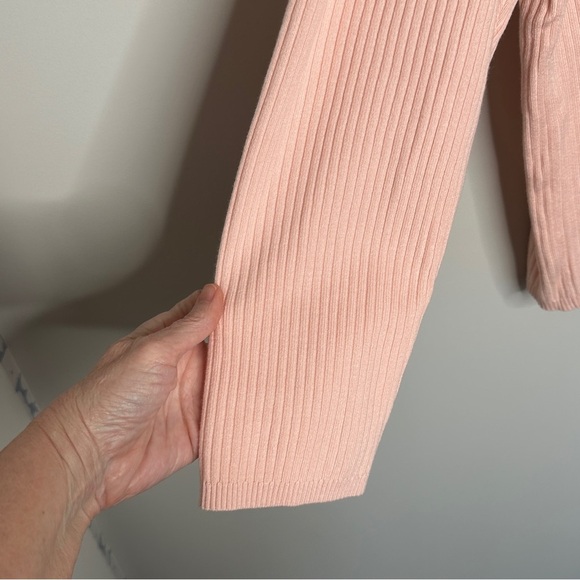 Talbots Peach Ribbed Mock Neck Blouse with Gold Buttons Size 3X NWT Neutral - Picture 9 of 12